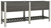 vidaXL Plantenbak verhoogd met schap 200x50x90 cm HKC grijs