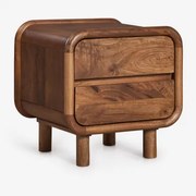 Rechthoekig Nachtkastje 50x45 Cm Van Mangohout Gina Donker Handvat Hout - Sklum