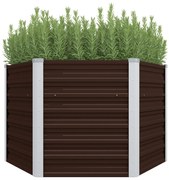 vidaXL Plantenbak verhoogd 129x129x77 cm gegalvaniseerd staal bruin