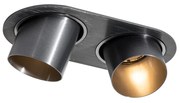 Afgeronde inbouwspot gunmetal GU10 50mm 2-lichts - Installa