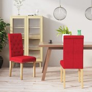 vidaXL Eetkamerstoelen 2 st stof wijnrood