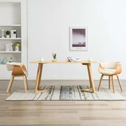 vidaXL Eetkamerstoelen 2 st gebogen hout en kunstleer crème