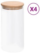 vidaXL Opbergpotten met bamboe deksels 4 st 1200 ml glas