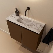 Mondiaz Ture DLux toiletmeubel 60cm rust met wastafel glace midden zonder kraangat