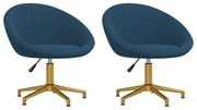 vidaXL Eetkamerstoelen 2 st fluweel blauw