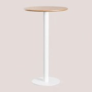 Ronde Hoge Barkruk Tafel Ø60 Cm In Mdf Xiren Ø60 Cm & Wit - Sklum