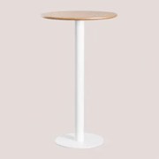 Ronde Hoge Barkruk Van Essenfineer Frappe Ø60 Cm & Wit - Sklum