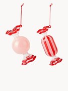 Handgemaakte kerstboomhangers Candy, 2-delig