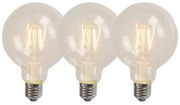 Set van 3 E27 LED filament G95 4W 320 lm 2700K