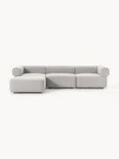 Modulaire bank Anton (4-zits) met poef (links/rechts) van bouclé