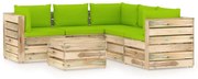 vidaXL 6-delige Loungeset met kussens groen geïmpregneerd hout