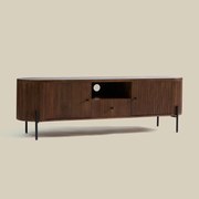 Tv-meubel 160 Cm Ribbel Hout Bruin - 160x40x50cm.