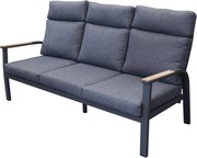 Kota 3-zitsbank antraciet aluminium