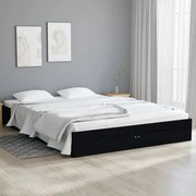 vidaXL Bedframe massief hout zwart 120x190 cm 4FT Small Double