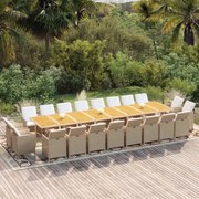 vidaXL 21-delige Tuinset met kussens poly rattan beige