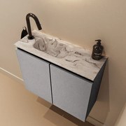 Mondiaz Ture DLux toiletmeubel 60cm plata met wastafel glace links met kraangat