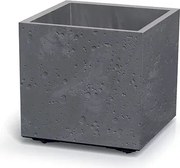 Prosperplast Sierra Square Beton Effect Plantenbak op wielen - Marengo - 38,5x38,5 cm