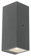 Wandlamp grijs 2-lichts IP44 met schemersensor - Baleno
