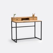 Bureau eik en metaal, klein bovenmeubel, Hiba