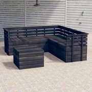 vidaXL 6-delige Loungeset pallet massief grenenhout donkergrijs