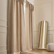 Linnen gevoerd gordijn met strikjes Colin