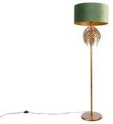 Smart vloerlamp met dimmer goud 145 cm met kap groen incl. Wifi A60 - Botanica Landelijk E27 Binnenverlichting Lamp