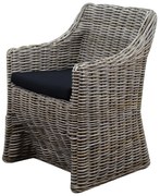 Kursi Louise dining tuinstoel naturel rotan - olefin black