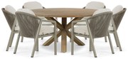 Tuinset 6 personen 160 cm Aluminium/rope Taupe Santika Furniture Santika