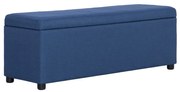 vidaXL Bankje met opbergvak 116 cm polyester blauw