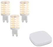 Set van 3 smart G9 dimbare LED lamp 2.5W 250 lm 2700K-6500K incl. Zigbee Smart Hub