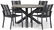 Tuinset Ronde Tuintafel 4 personen 125 cm Rope Grijs Santika Furniture Santika
