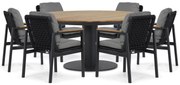 Tuinset Ronde Tuintafel 6 personen 160 cm Aluminium/rope Grijs Coco Ralph/Salerno