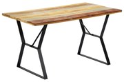 vidaXL Eettafel 140x80x76 cm massief gerecycled hout