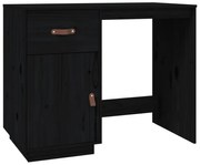 vidaXL Bureau 95x50x75 cm massief grenenhout zwart