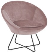 Ronde Fauteuil Roze Fluweel