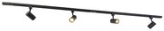 Moderne 1-fase railsysteem met 4 spots zwart - Iconic Jeana