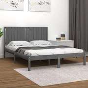 vidaXL Bedframe massief hout grijs 150x200 cm 5FT King Size