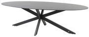 4 Seasons Outdoor Privada tafel met ellips HPL blad slate anthracite 240 x 107 cm SALE  Tuintafel    antraciet weerbestendig