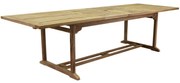 Rechthoekig 2 x uitschuifbare dining tuintafel 200-250-300x100xH77,5 cm teak