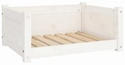 vidaXL Hondenmand 65,5x50,5x28 cm massief grenenhout wit