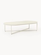 Ovale salontafel Antigua met glazen tafelblad in marmerlook