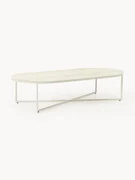 Ovale salontafel Antigua met glazen tafelblad in marmerlook