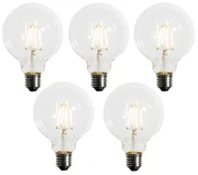 Set van 5 E27 dimbare LED lamp G95 5W 450 lm 2200K