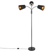 Moderne vloerlamp zwart 3-lichts - Carmen