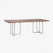 Rechthoekige Eettafel In Mdf En Roestvrij Staal Tento Walnootfineer & 240 X 100 Cm - Sklum