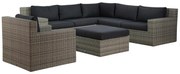 Hoek loungeset 5 personen Wicker Grijs  Garden Collections Amico