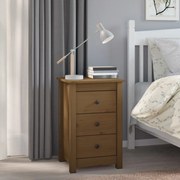 vidaXL Nachtkastje 40x35x61,5 cm massief grenenhout honingbruin