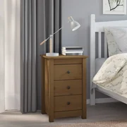 vidaXL Nachtkastje 40x35x61,5 cm massief grenenhout honingbruin