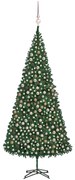 vidaXL Kunstkerstboom met LED's en kerstballen 500 cm groen