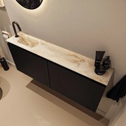 Mondiaz Ture DLux toiletmeubel 120cm urban met wastafel frappe links met kraangat